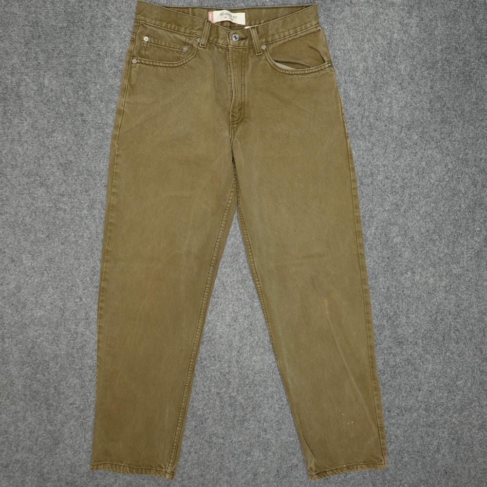 Levi's 550 Jeans Mens 31x32 Olive Brown Relaxed Fit‎ Tapered Leg Denim Cotton